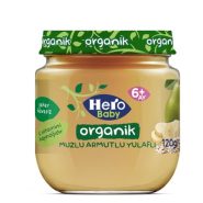 پوره میوه ارگانیک گلابی و موز و جو دوسر هروبیبی Hero baby