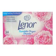 دستمال خوشبو کننده لباس ایتالیایی لنور Lenor Tumble Dryer Sheets با رایحه شکوفه صورتی بسته 34 عددی