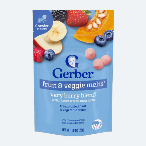 اسنک ماستی کدو حلوایی میکس بری و سیب و موز گربر Gerber (بالای 8 ماه) حجم 28 گرم