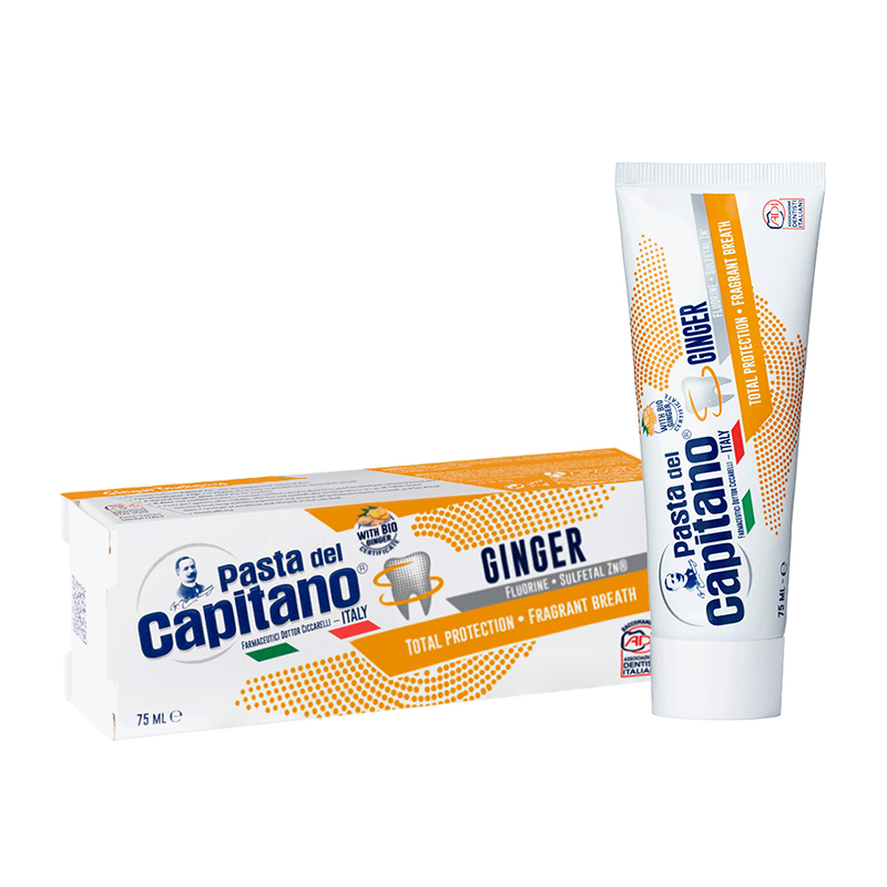 خمیر دندان زنجبیل مدل Ginger کاپیتانو حجم 75 میل