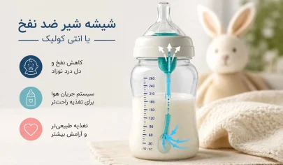 شیشه شیر ضد نفخ آنتی کولیک برای نوزاد